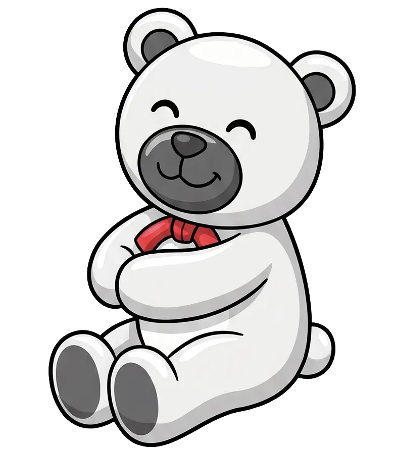 Ron Bear with a gift